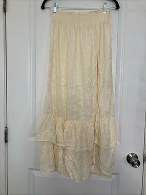 Urban Outfitters Tiered Ruffle Maxi Skirt Sz Small  Boho Prairie Cottagecore